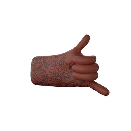 Call me gesture with hand 3D Illustration