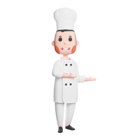 Cheerful chef gesturing with his hands 3D Illustration