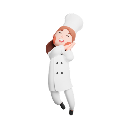 Cheerful young chef 3D Illustration
