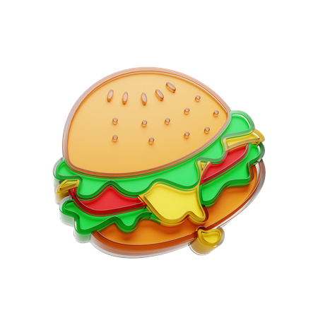 Cheese Burger 3D Illustration