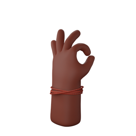 Cool man's hand with ok sign 3D Illustration