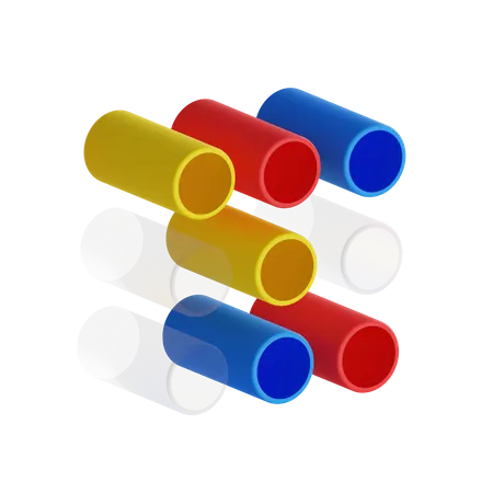 Cylinders 3D Illustration