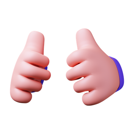 Double Thumbs Up 3D Illustration