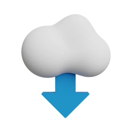 Download from cloud 3D Illustration