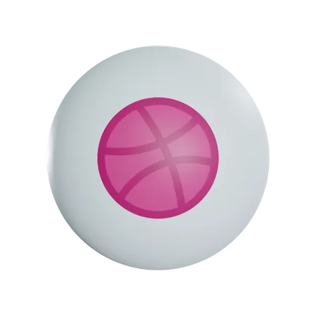 Dribbble Logo 3D Icon