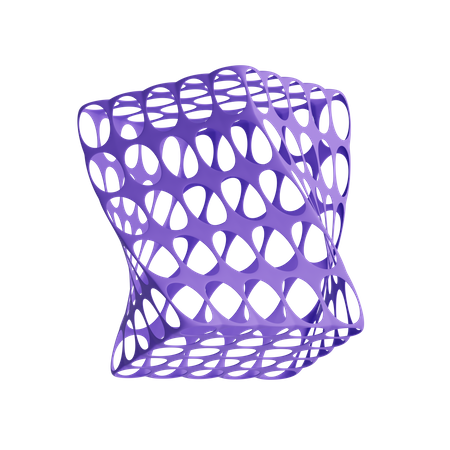 Elliptical twisted cuboid 3D Illustration