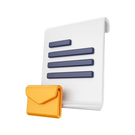 Email And File 3D Illustration