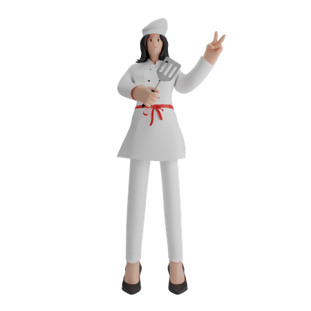 Female cook 3D Illustration
