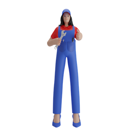 Female mechanic 3D Illustration
