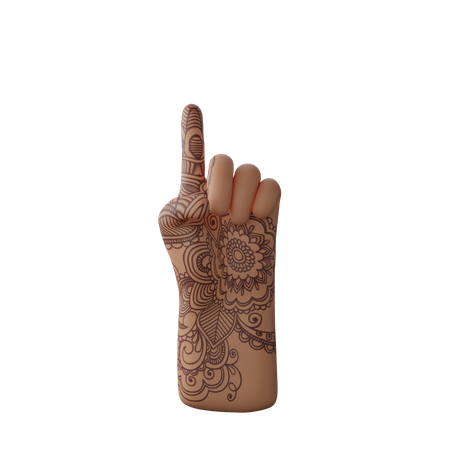 Finger up gesture 3D Illustration