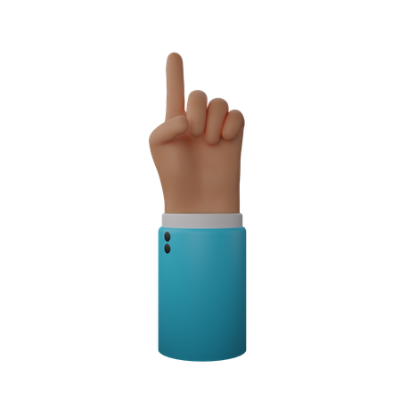 Finger up gesture 3D Illustration