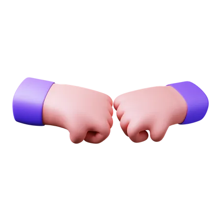 Fist Bump Gesture 3D Illustration