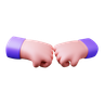 3d fist bump logo
