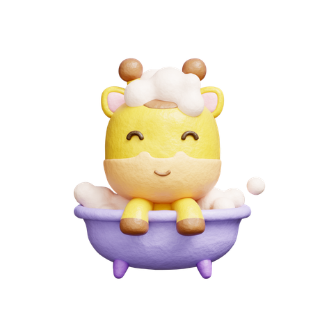 Free 귀여운 기린 목욕 샤워 욕조  3D Icon