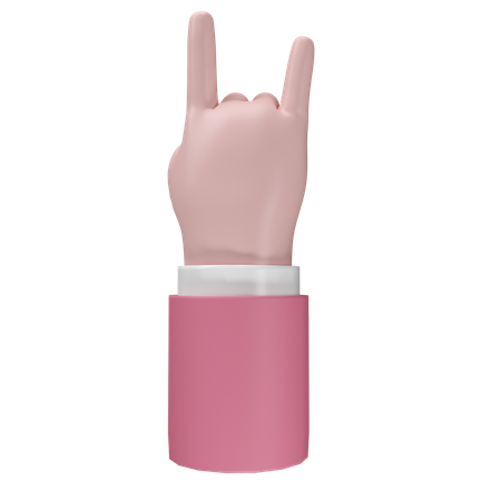 Free ロックハンドジェスチャー  3D Icon