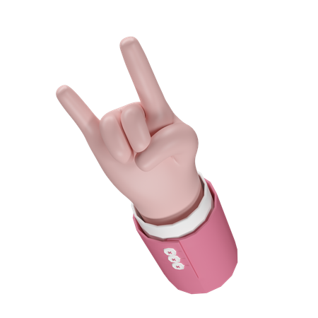 Free ロックハンドジェスチャー  3D Icon