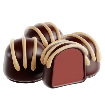 Free 초콜렛 트러플  3D Icon