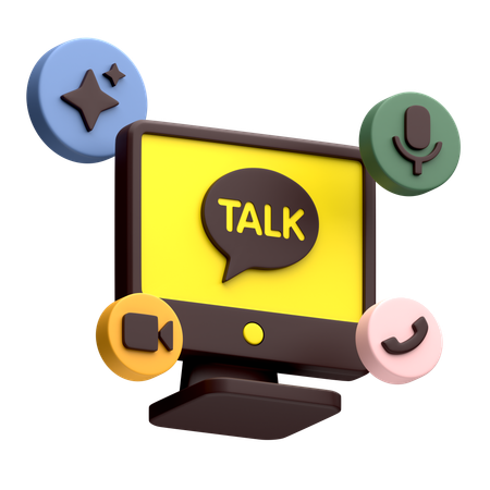Free デスクトップモニター上のカカオトーク  3D Icon