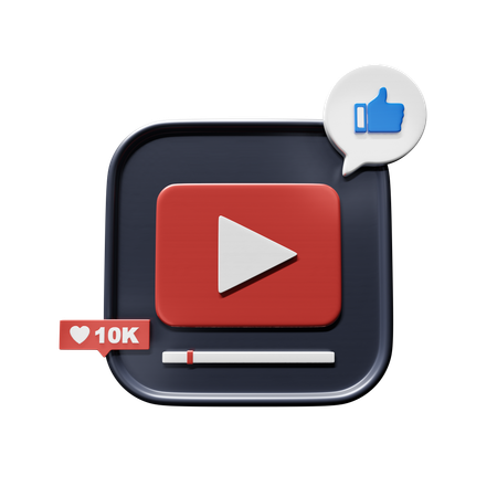 Free 動画をいいね  3D Icon