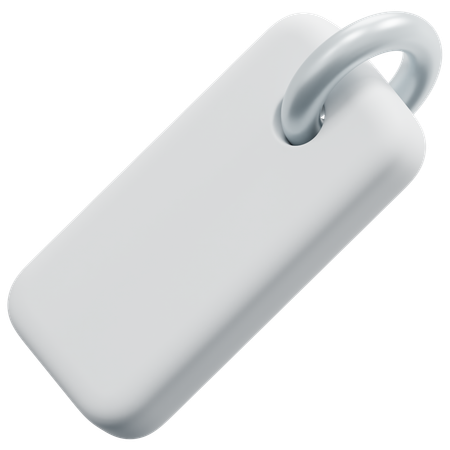Free 空白の縦長の角丸長方形タグ  3D Icon