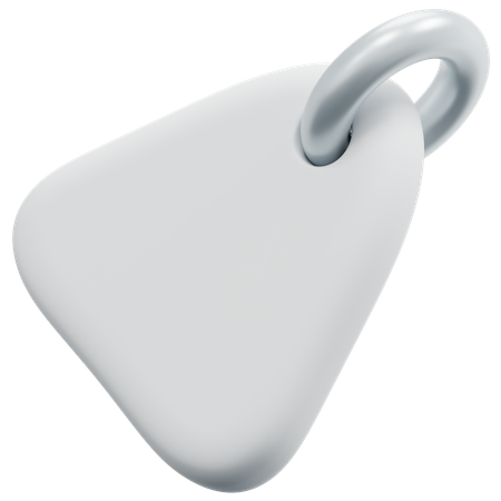 Free 空白の丸みを帯びた三角形のタグ  3D Icon