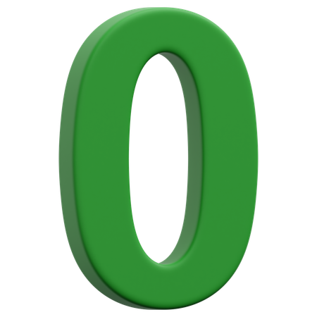 Free 0 Number  3D Icon