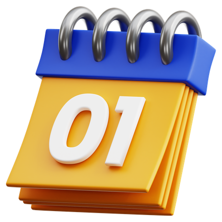 Free 1 日付  3D Icon