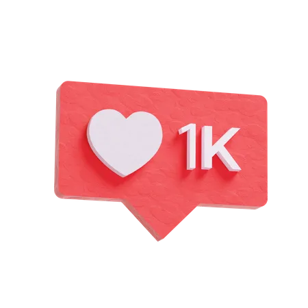 Free 1 K Like  3D Logo