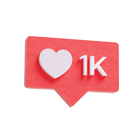 Free 1 K Like  3D Icon