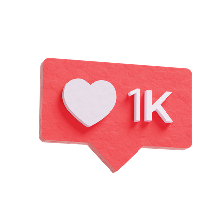 Free 1 mil curtidas  3D Icon