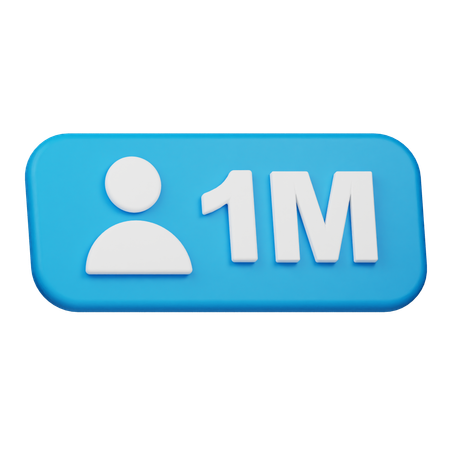 Free 1 million d'abonnés  3D Icon