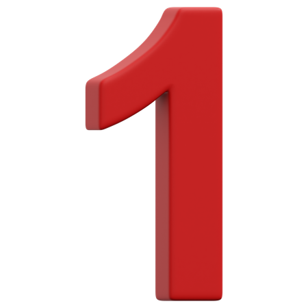 Free 1 Number  3D Icon