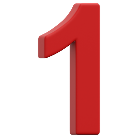 Free 1 Number  3D Icon