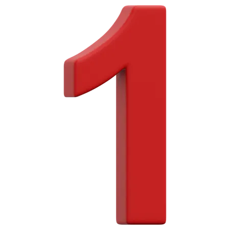 Free 1 Number  3D Icon