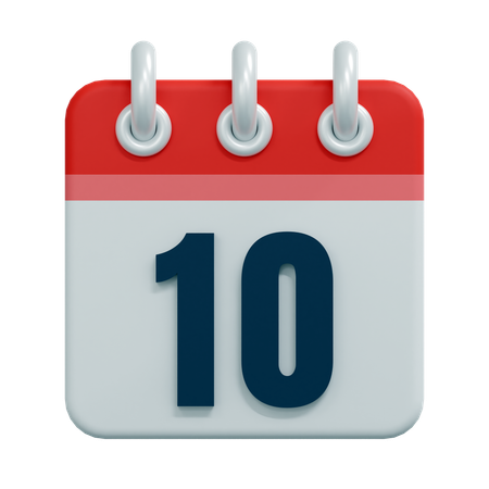 Free 10 Date  3D Icon