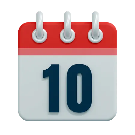 Free 10 Date  3D Icon