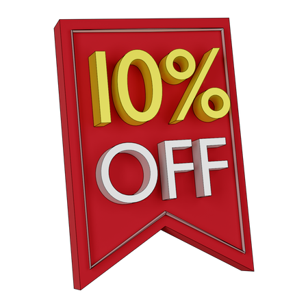 Free 10 Percent Discount  3D Icon