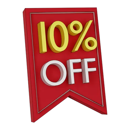 Free 10 Percent Discount  3D Icon