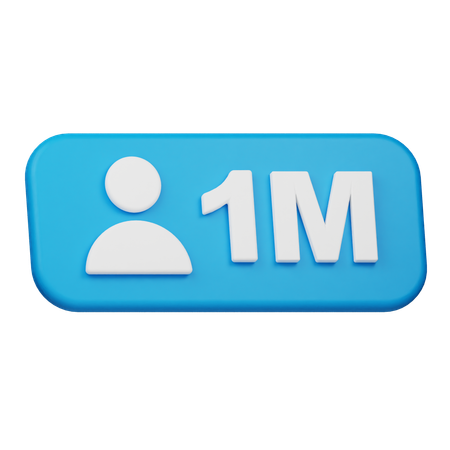 Free フォロワー数100万人  3D Icon