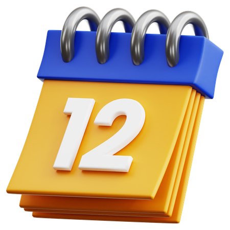 Free 12日  3D Icon