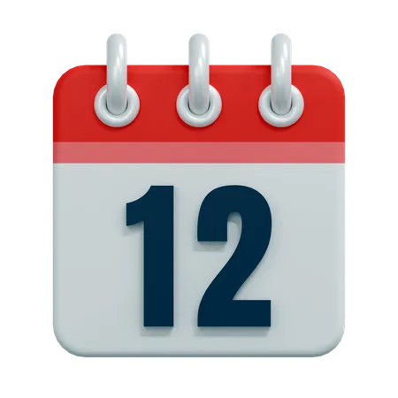 Free 12 Date  3D Icon