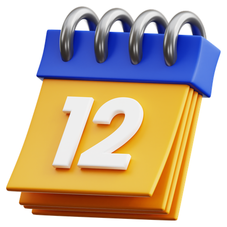 Free 12日  3D Icon