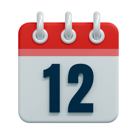 Free 12 Date  3D Icon