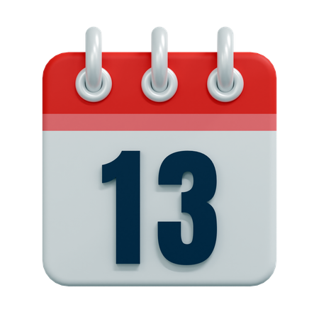 Free 13 Date  3D Icon