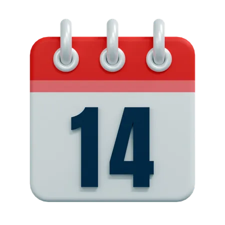 Free 14 Date  3D Icon