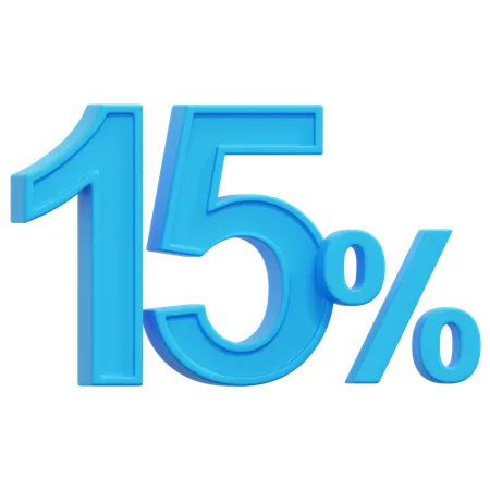 Free 15 Percent  3D Icon