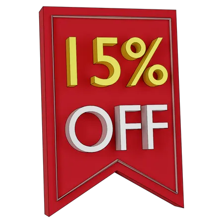 Free 15 Percent Discount  3D Icon