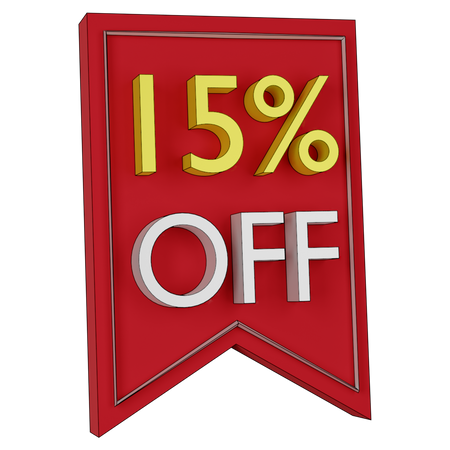 Free 15 Percent Discount  3D Icon