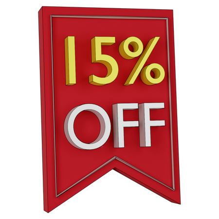 Free 15 pour cent de réduction  3D Icon
