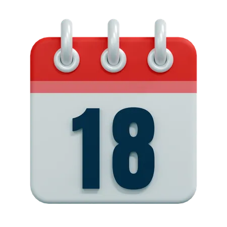 Free 18 Date  3D Icon